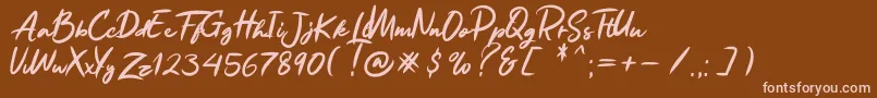 Ruthen Back-Schriftart – Rosa Schriften auf braunem Hintergrund