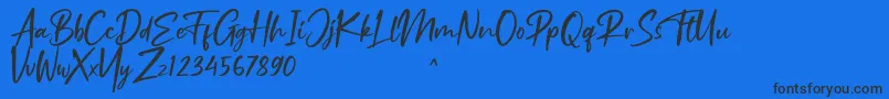 Ruthfully-Schriftart – Schwarze Schriften auf blauem Hintergrund