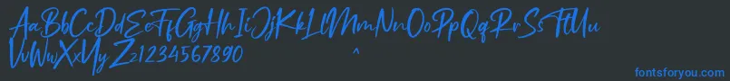 Ruthfully Font – Blue Fonts on Black Background
