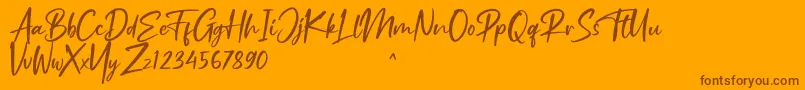 Шрифт Ruthfully – коричневые шрифты на оранжевом фоне