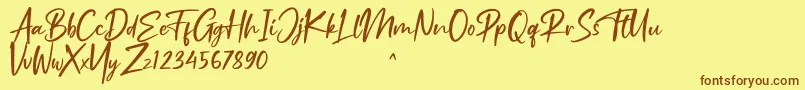 Шрифт Ruthfully – коричневые шрифты на жёлтом фоне