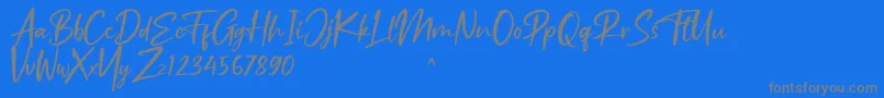Ruthfully-Schriftart – Graue Schriften auf blauem Hintergrund