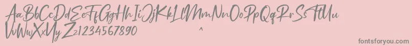 フォントRuthfully – ピンクの背景に灰色の文字