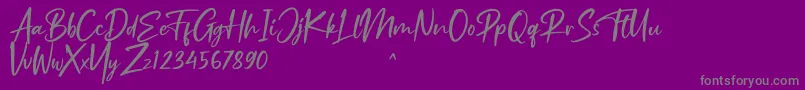フォントRuthfully – 紫の背景に灰色の文字