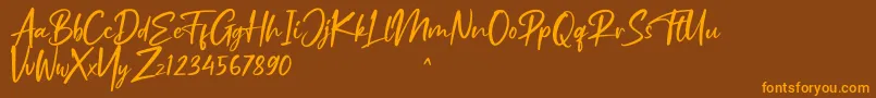 Шрифт Ruthfully – оранжевые шрифты на коричневом фоне