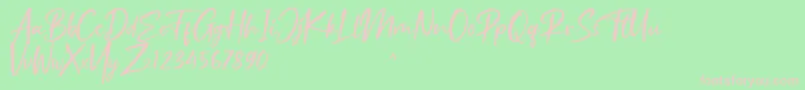 Ruthfully-fontti – vaaleanpunaiset fontit vihreällä taustalla