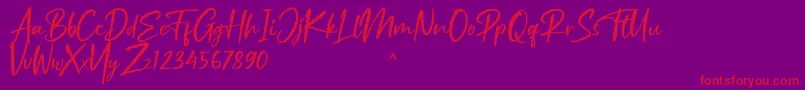 Ruthfully-Schriftart – Rote Schriften auf violettem Hintergrund