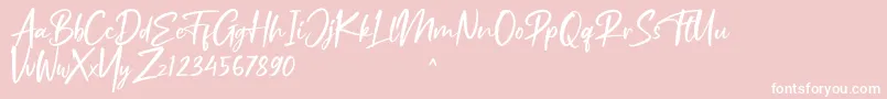 フォントRuthfully – ピンクの背景に白い文字
