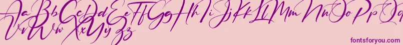 Ruthligos-Schriftart – Violette Schriften auf rosa Hintergrund