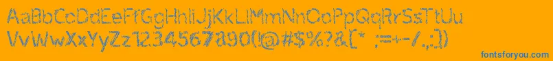 ruxandra Font – Blue Fonts on Orange Background