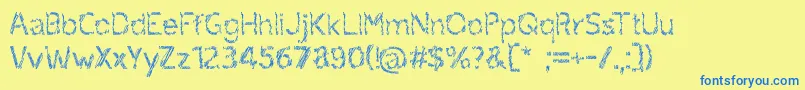 ruxandra Font – Blue Fonts on Yellow Background