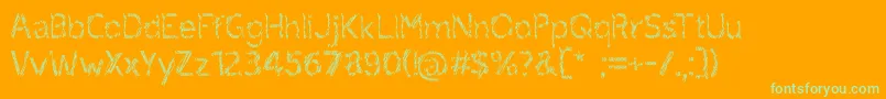 ruxandra Font – Green Fonts on Orange Background
