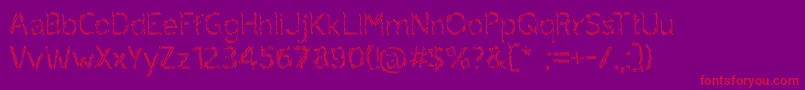 ruxandra-Schriftart – Rote Schriften auf violettem Hintergrund