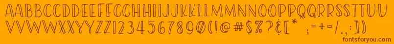 Police RWAFriendish Regular – polices brunes sur fond orange
