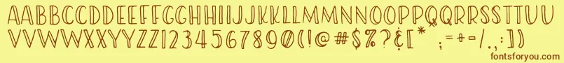 RWAFriendish Regular Font – Brown Fonts on Yellow Background