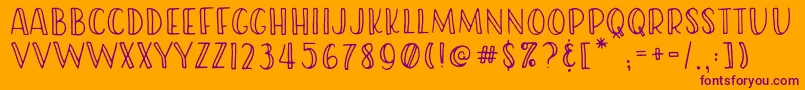 More about RWAFriendish Regular Font RWAFriendish Regular Font – Purple Fonts on Orange Background
