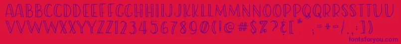 RWAFriendish Regular Font – Purple Fonts on Red Background