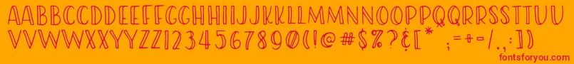 RWAFriendish Regular Font – Red Fonts on Orange Background