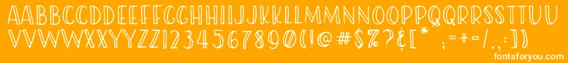 Police RWAFriendish Regular – polices blanches sur fond orange