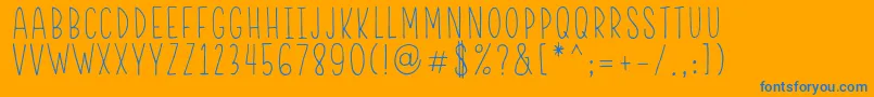 RWAFrontliner Regular-Schriftart – Blaue Schriften auf orangefarbenem Hintergrund