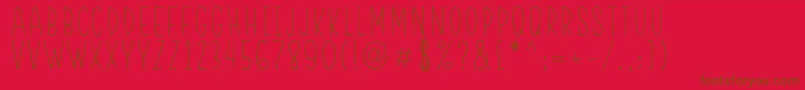RWAFrontliner Regular Font – Brown Fonts on Red Background