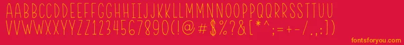 RWAFrontliner Regular Font – Orange Fonts on Red Background