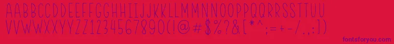 RWAFrontliner Regular Font – Purple Fonts on Red Background