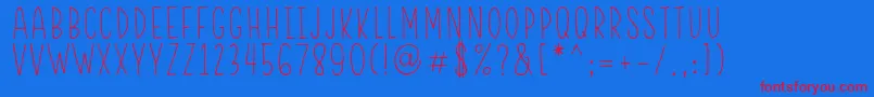RWAFrontliner Regular Font – Red Fonts on Blue Background