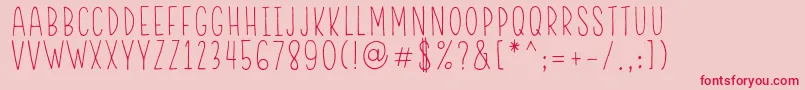 RWAFrontliner Regular Font – Red Fonts on Pink Background