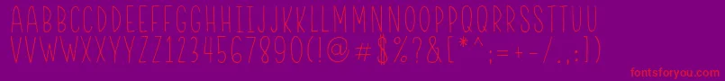 RWAFrontliner Regular Font – Red Fonts on Purple Background