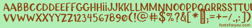 RWAHoneydew Regular Font – Brown Fonts on Green Background