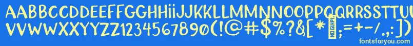 RWAHoneydew Regular Font – Yellow Fonts on Blue Background