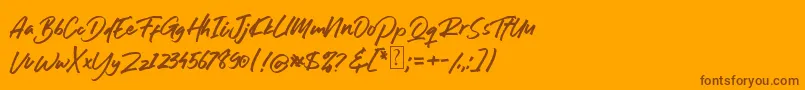 Rwanda Tyler Font Font – Brown Fonts on Orange Background