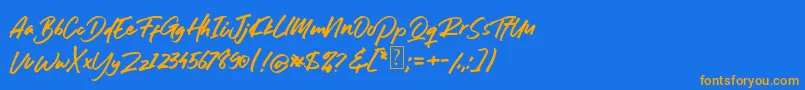 Rwanda Tyler Font Font – Orange Fonts on Blue Background