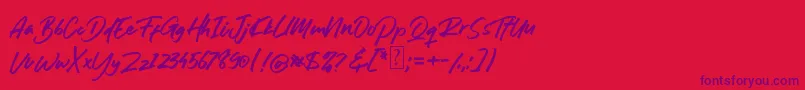Rwanda Tyler Font Font – Purple Fonts on Red Background