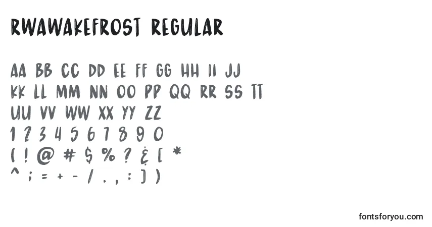 A fonte RWAWakefrost Regular – alfabeto, números, caracteres especiais