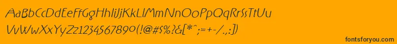 Fonte RxFF   – fontes pretas em um fundo laranja