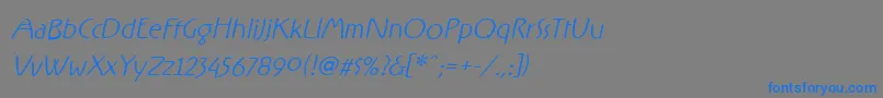 フォントRxFF   – 灰色の背景に青い文字