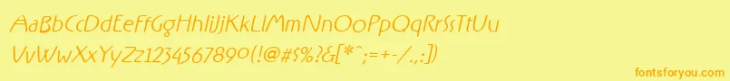 Fonte RxFF   – fontes laranjas em um fundo amarelo