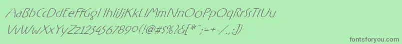 フォントRxFO   – 緑の背景に灰色の文字