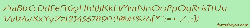 RxOF   Font – Brown Fonts on Green Background