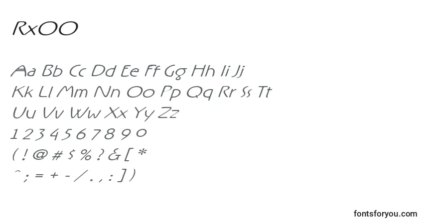 Schriftart RxOO   (139384) – Alphabet, Zahlen, spezielle Symbole
