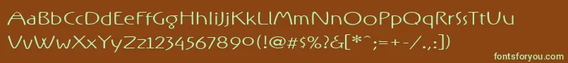Шрифт RxOZ   – зелёные шрифты на коричневом фоне