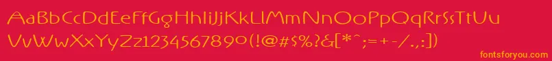 フォントRxOZ   – 赤い背景にオレンジの文字