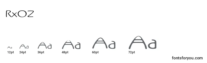 Размеры шрифта RxOZ   (139385)