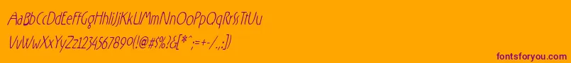 Czcionka RxZF   – fioletowe czcionki na pomarańczowym tle
