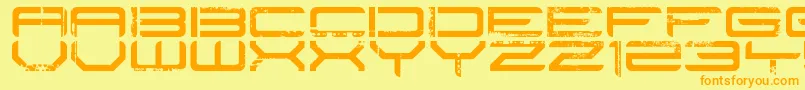Rysky Lines Font – Orange Fonts on Yellow Background