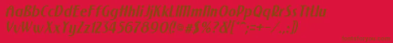 Newforob Font – Brown Fonts on Red Background