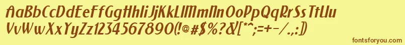 Newforob Font – Brown Fonts on Yellow Background