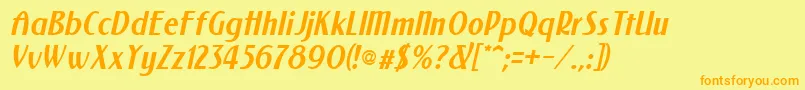 Newforob Font – Orange Fonts on Yellow Background